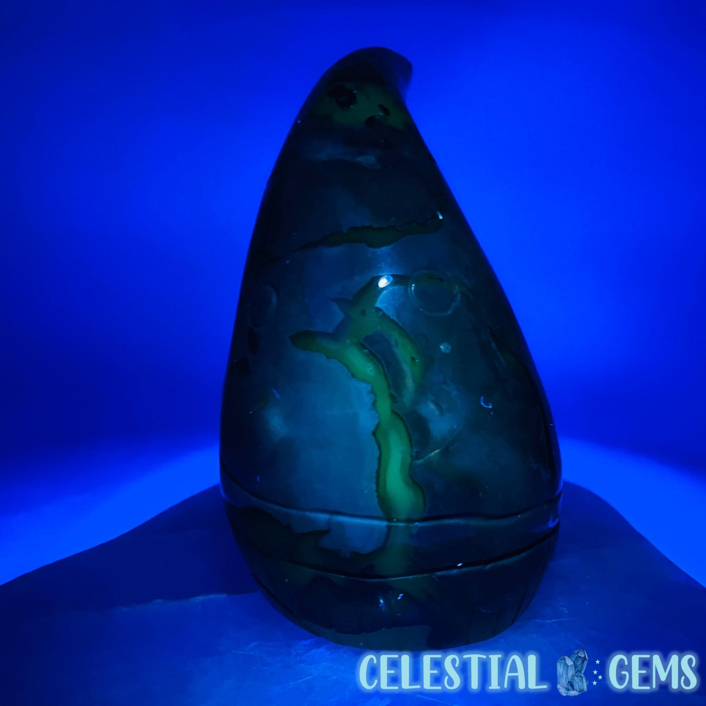 Volcanic UV Agate Gonk Gnome Medium Carving