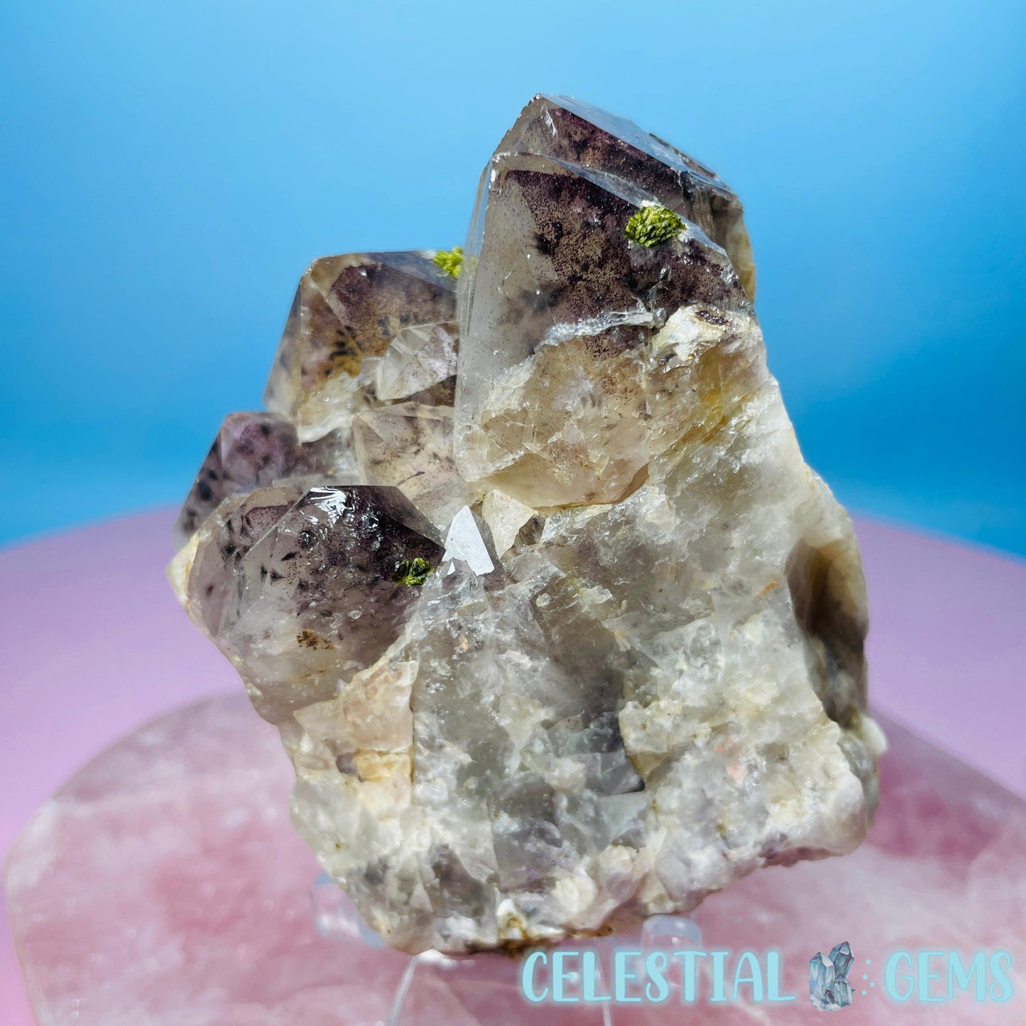 Amethyst + Epidote + Hematite Medium Cluster Specimen