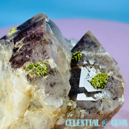 Amethyst + Epidote + Hematite Medium Cluster Specimen