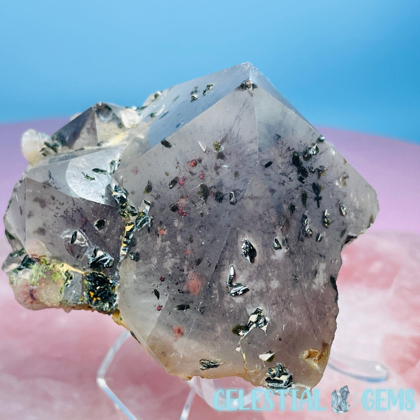 Amethyst + Epidote + Hematite Medium Cluster Specimen