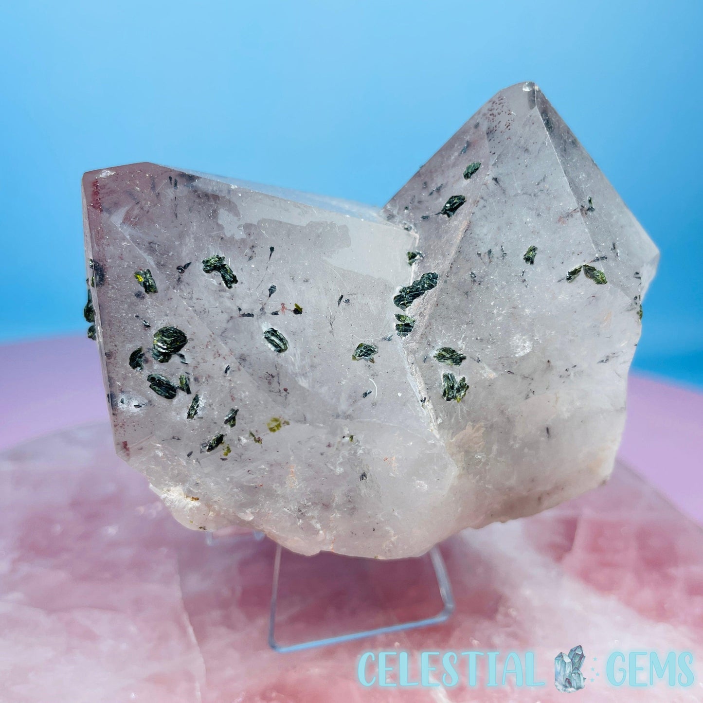 Quartz + Epidote + Hematite Medium Cluster Specimen