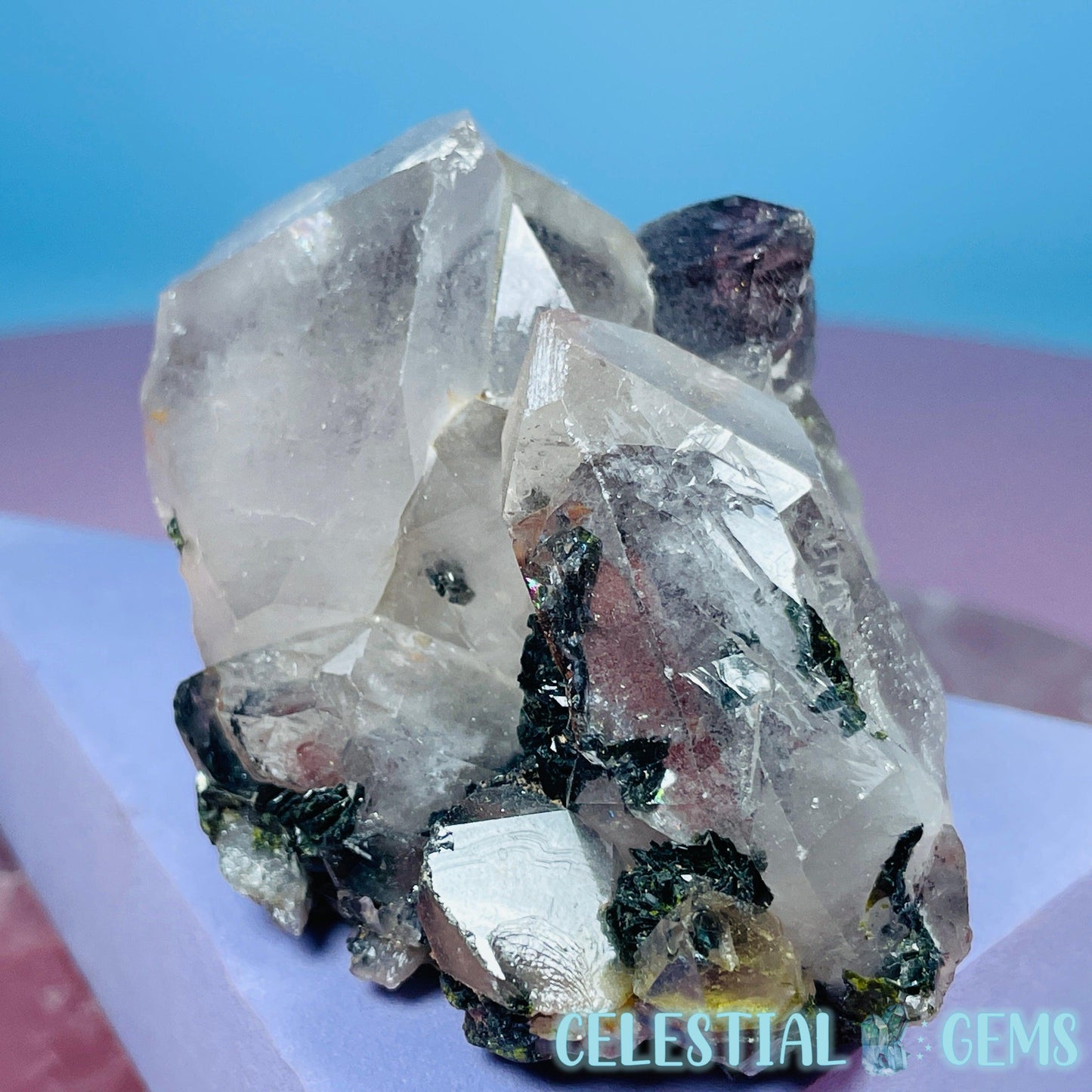 Quartz  + Epidote + Hematite Medium Cluster Specimen