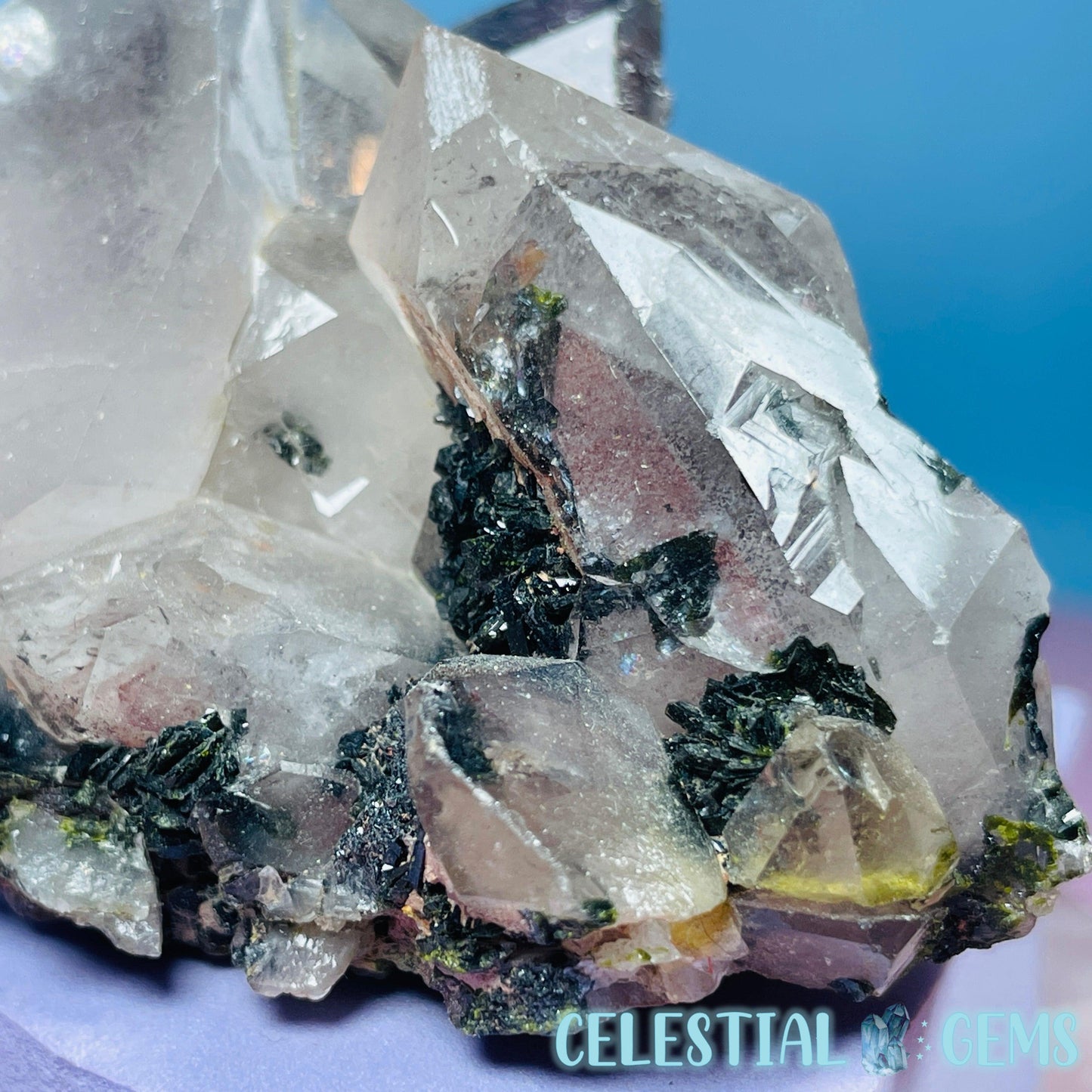 Quartz  + Epidote + Hematite Medium Cluster Specimen