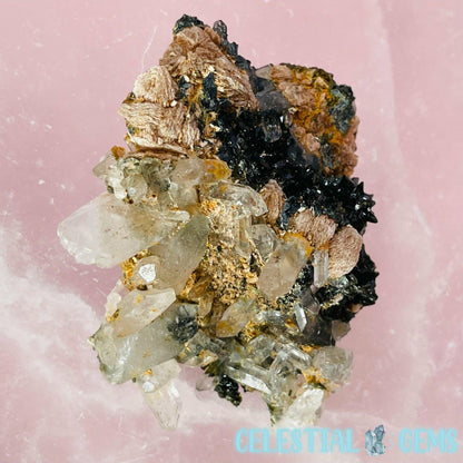 Crystalline Sphalerite + Epidote on Quartz Small Specimen F