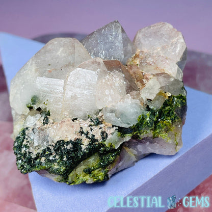 Quartz + Epidote + Hematite Small Cluster Specimen