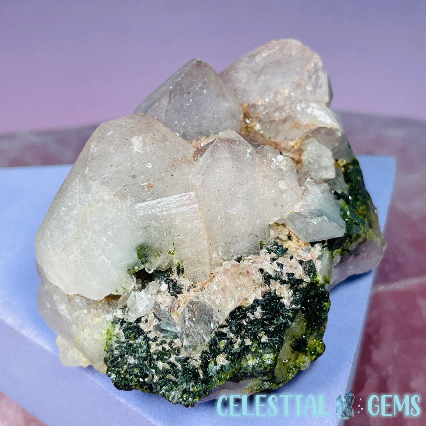 Quartz + Epidote + Hematite Small Cluster Specimen