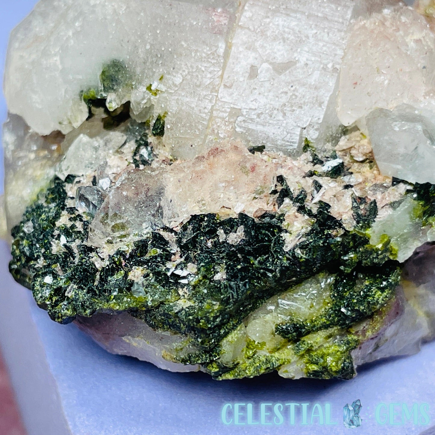 Quartz + Epidote + Hematite Small Cluster Specimen