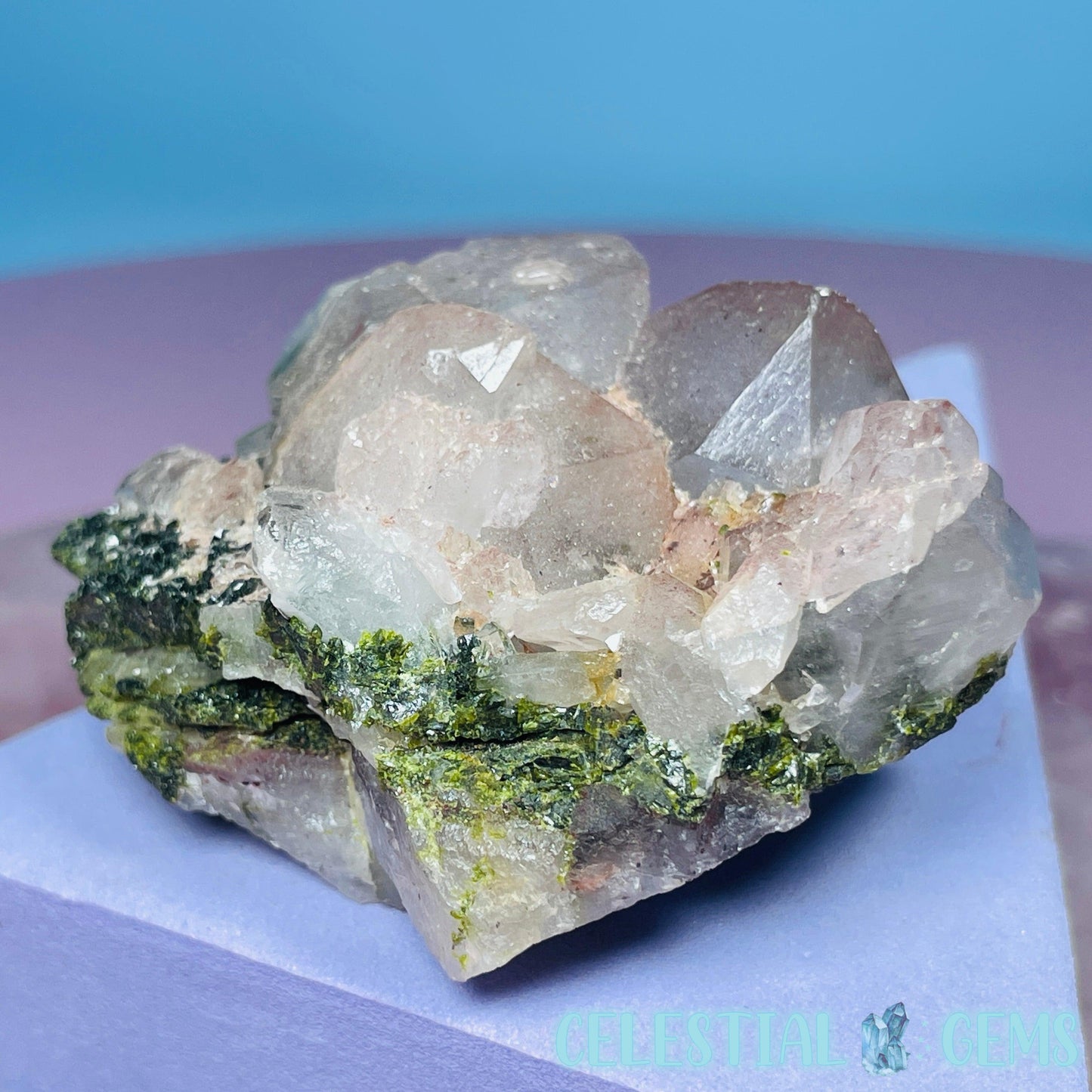 Quartz + Epidote + Hematite Small Cluster Specimen