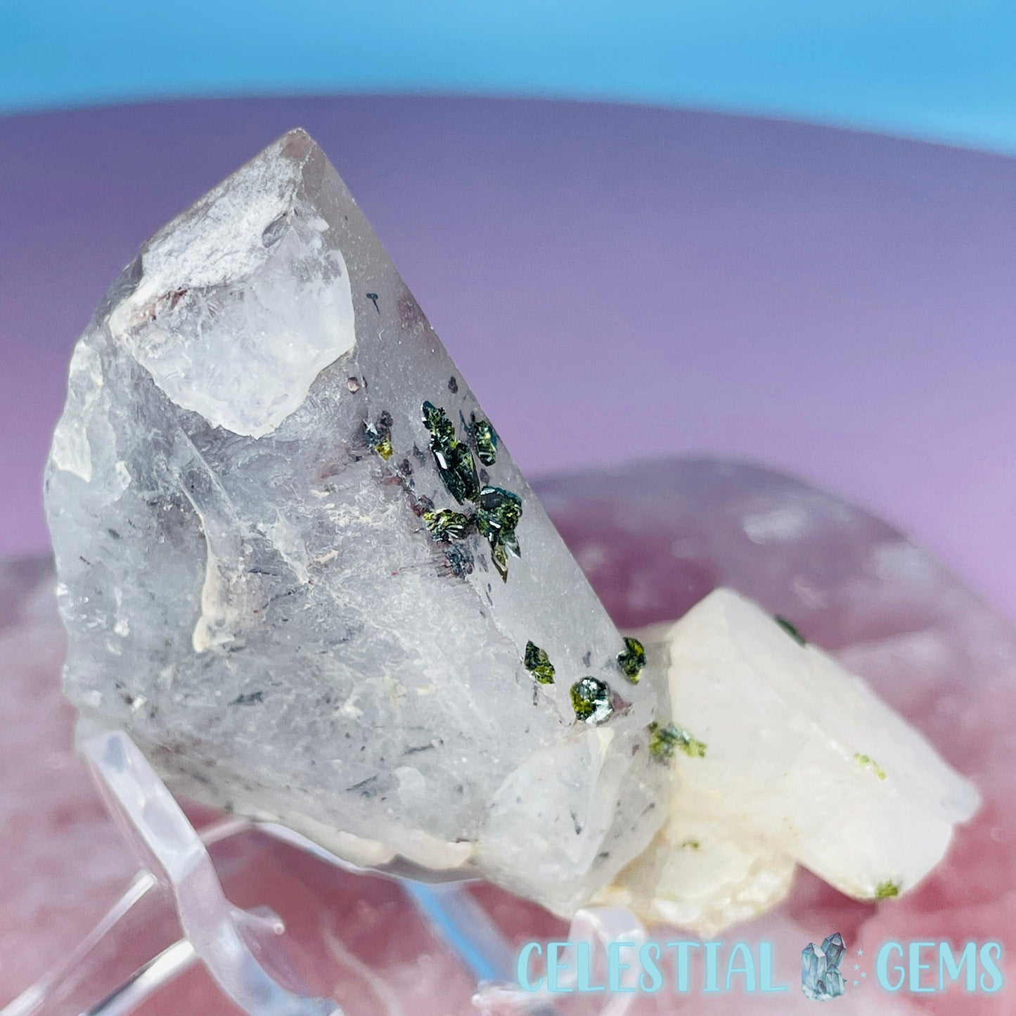 Quartz + Epidote + Hematite Small Cluster Specimen