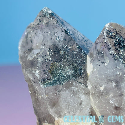 Quartz + Specular Hematite Small Cluster Specimen (Video)