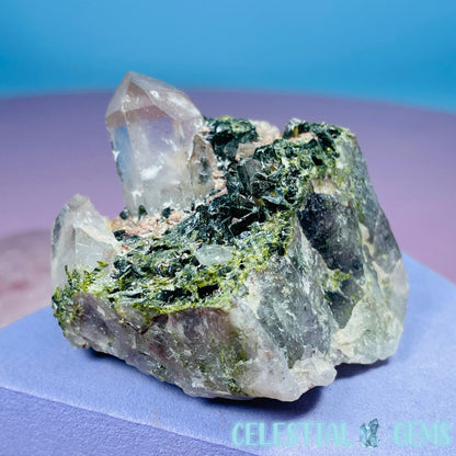 Quartz + Epidote + Hematite Small Cluster Specimen