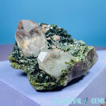 Quartz + Epidote + Hematite Small Cluster Specimen