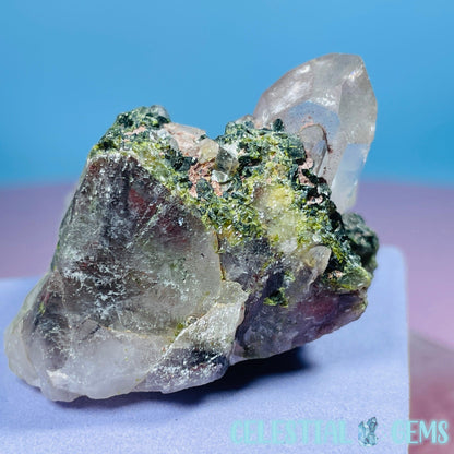 Quartz + Epidote + Hematite Small Cluster Specimen