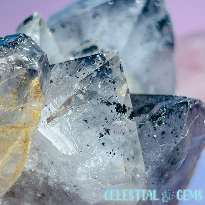 Quartz + Specular Hematite Small Cluster Specimen (Video)