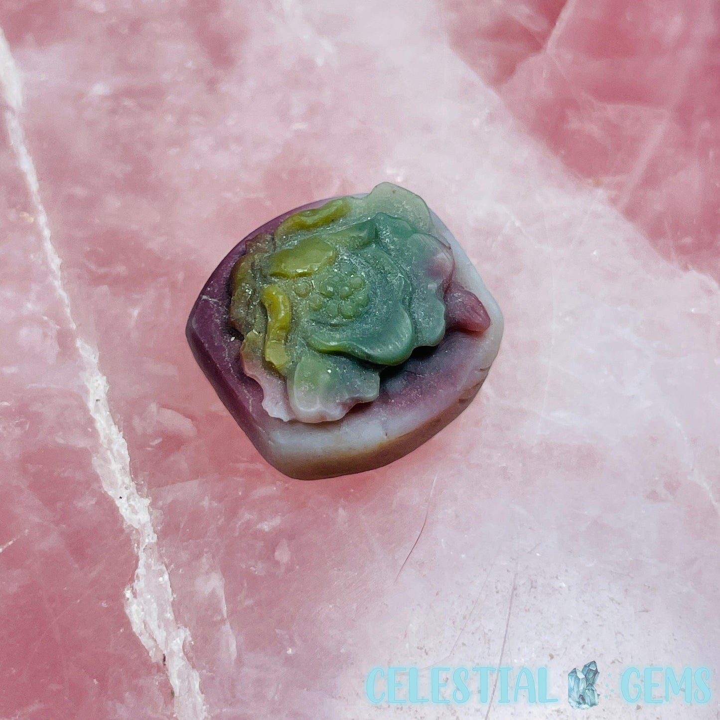 Rare Alashan Agate 3D Flower Mini Carving