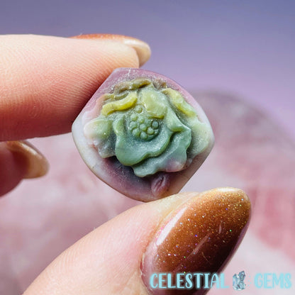 Rare Alashan Agate 3D Flower Mini Carving