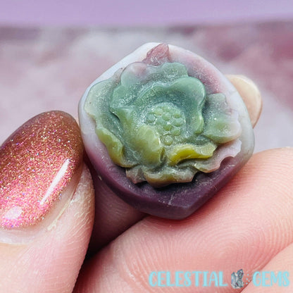 Rare Alashan Agate 3D Flower Mini Carving