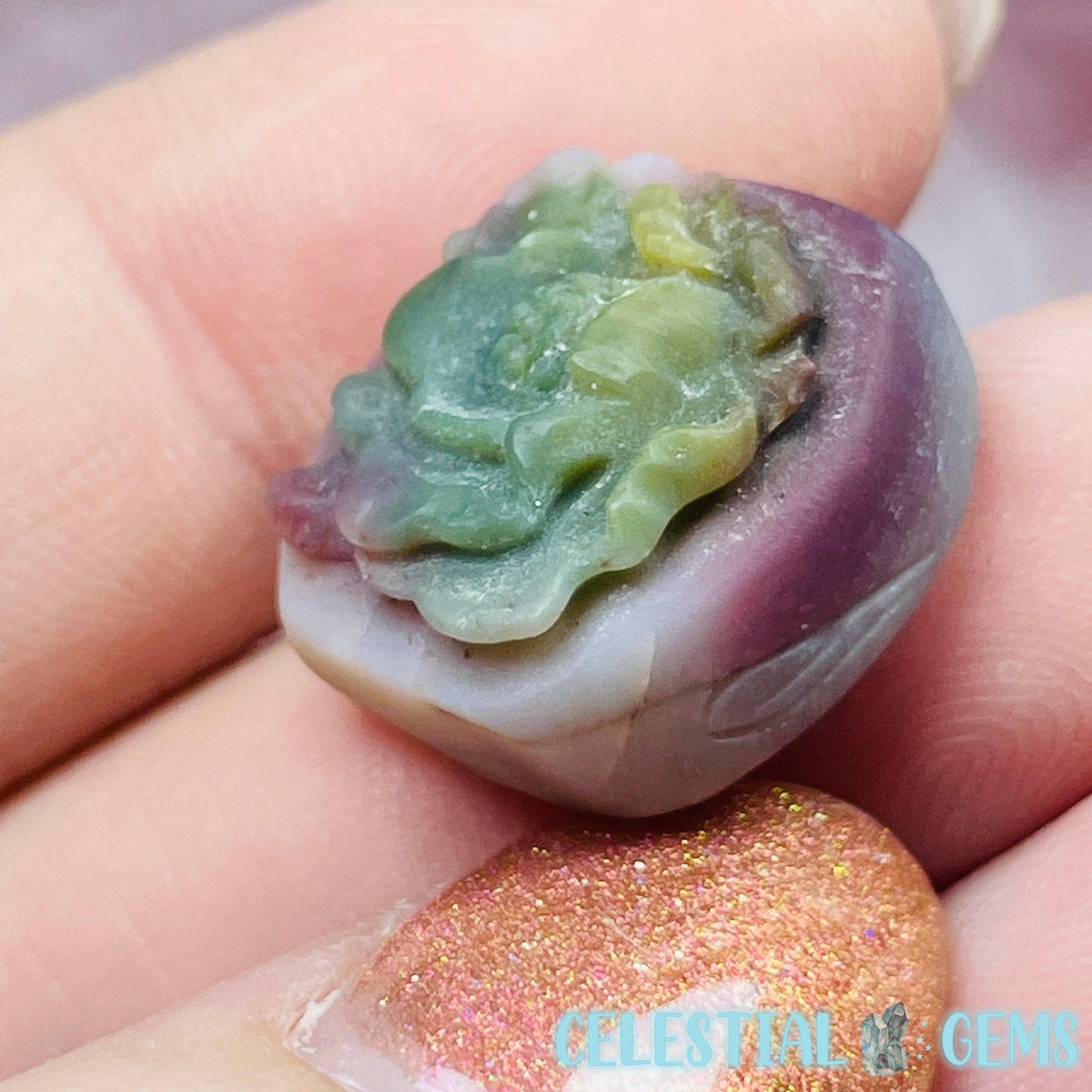 Rare Alashan Agate 3D Flower Mini Carving