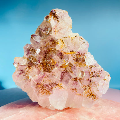 Amethyst + Cacoxenite Medium Standing Cluster