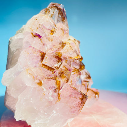 Amethyst + Cacoxenite Medium Standing Cluster