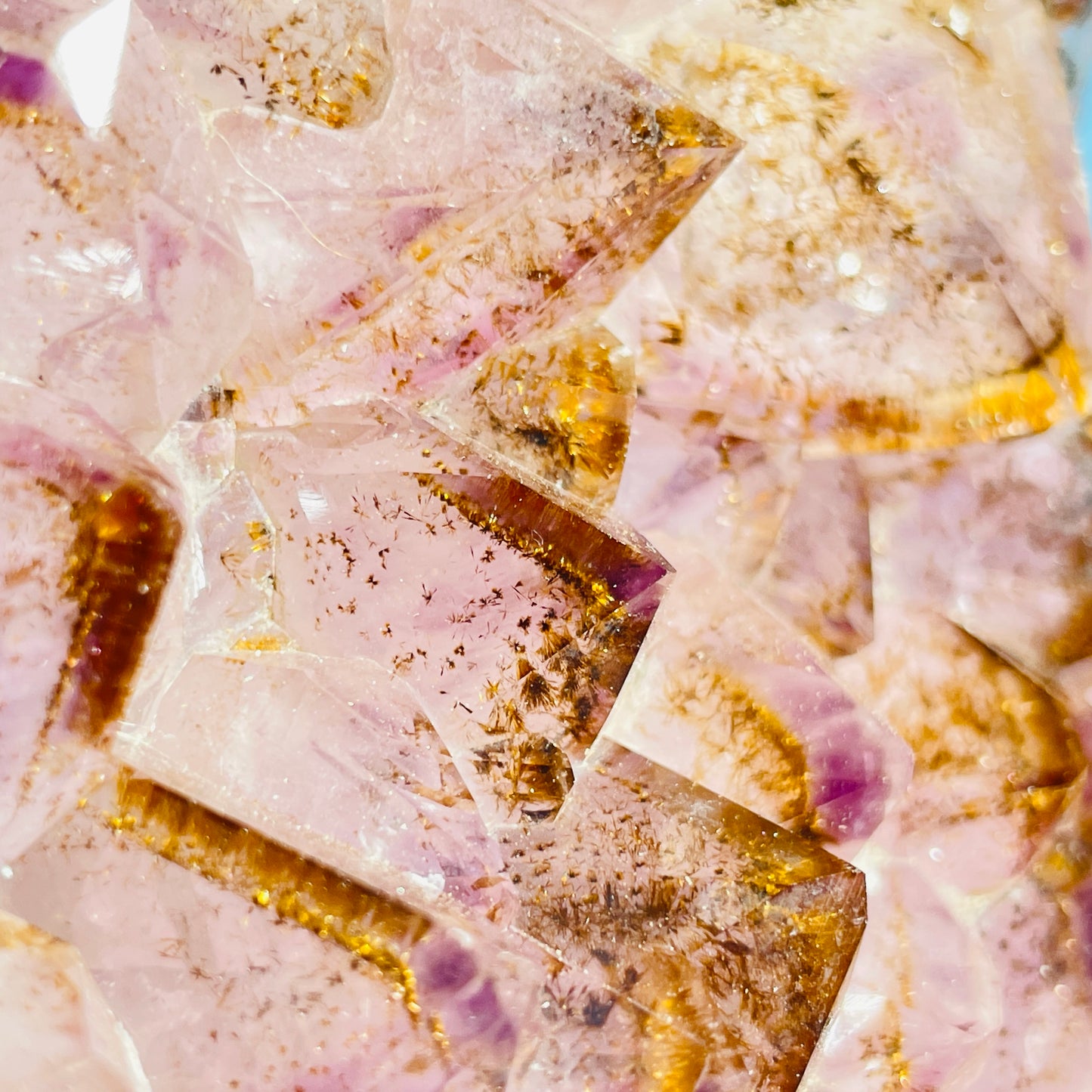 Amethyst + Cacoxenite Medium Standing Cluster