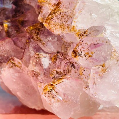 Amethyst + Cacoxenite Medium Standing Cluster