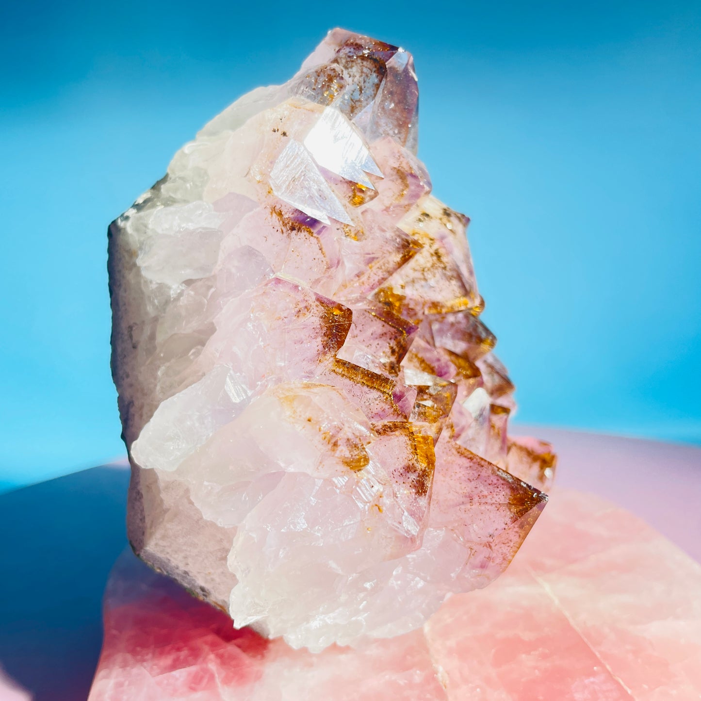 Amethyst + Cacoxenite Medium Standing Cluster