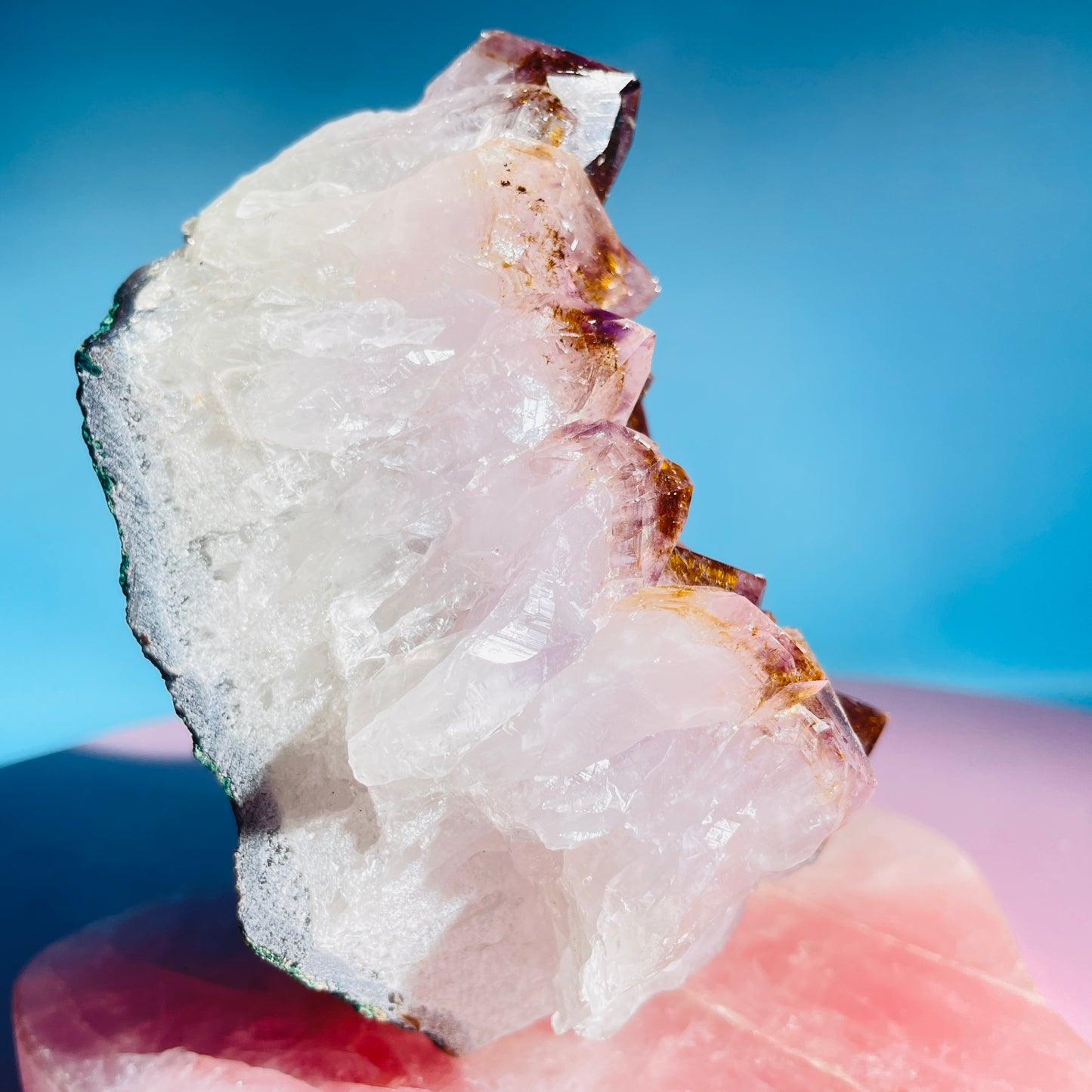 Amethyst + Cacoxenite Medium Standing Cluster