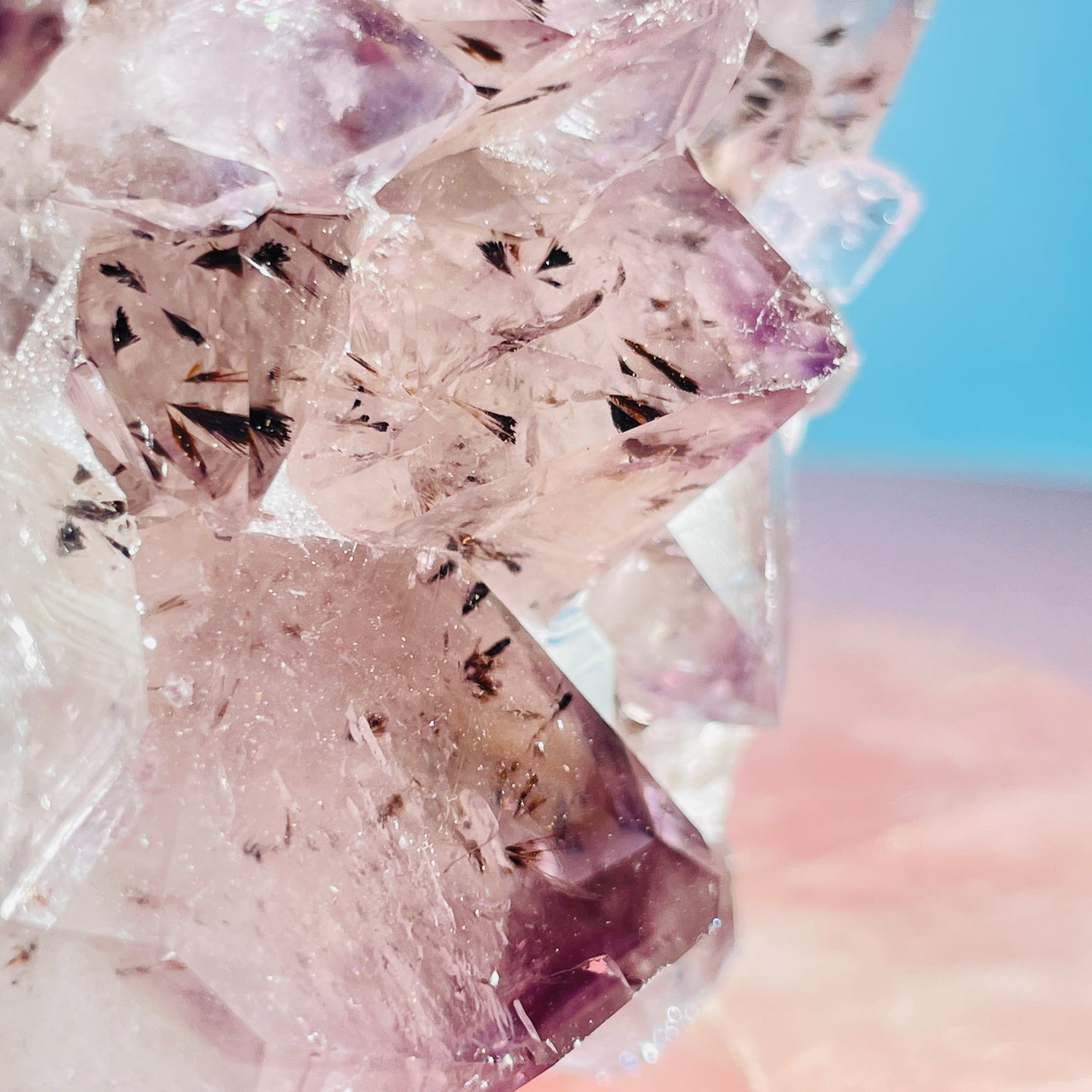 Amethyst + Cacoxenite Medium Standing Cluster (Video)