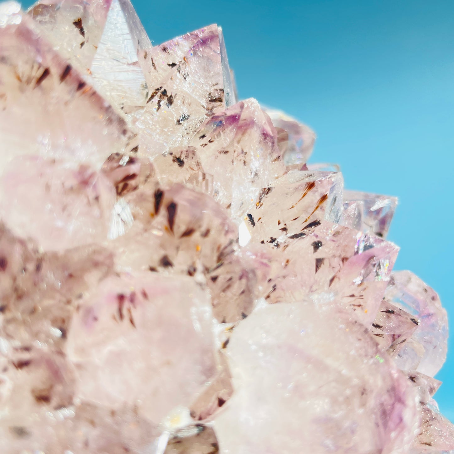 Amethyst + Cacoxenite Medium Standing Cluster (Video)