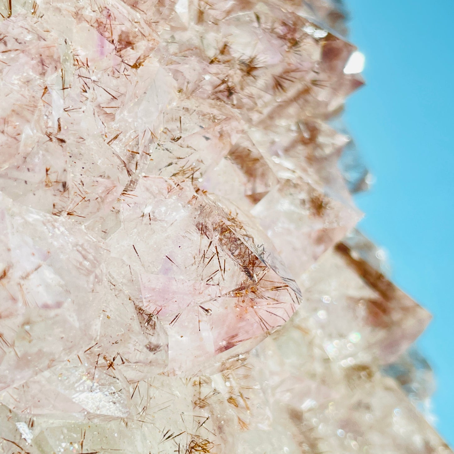 Amethyst + Cacoxenite Large Standing Cluster (Video)