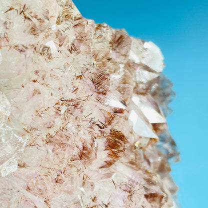 Amethyst + Cacoxenite Large Standing Cluster (Video)