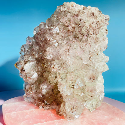 Amethyst + Cacoxenite Large Standing Cluster (Video)