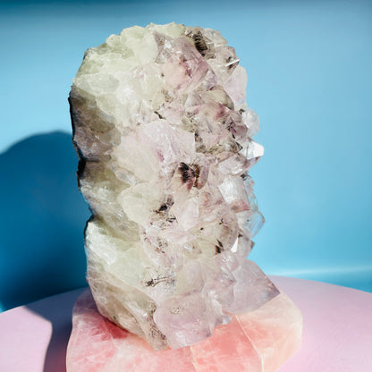 Amethyst + Cacoxenite Large Standing Cluster (Video)