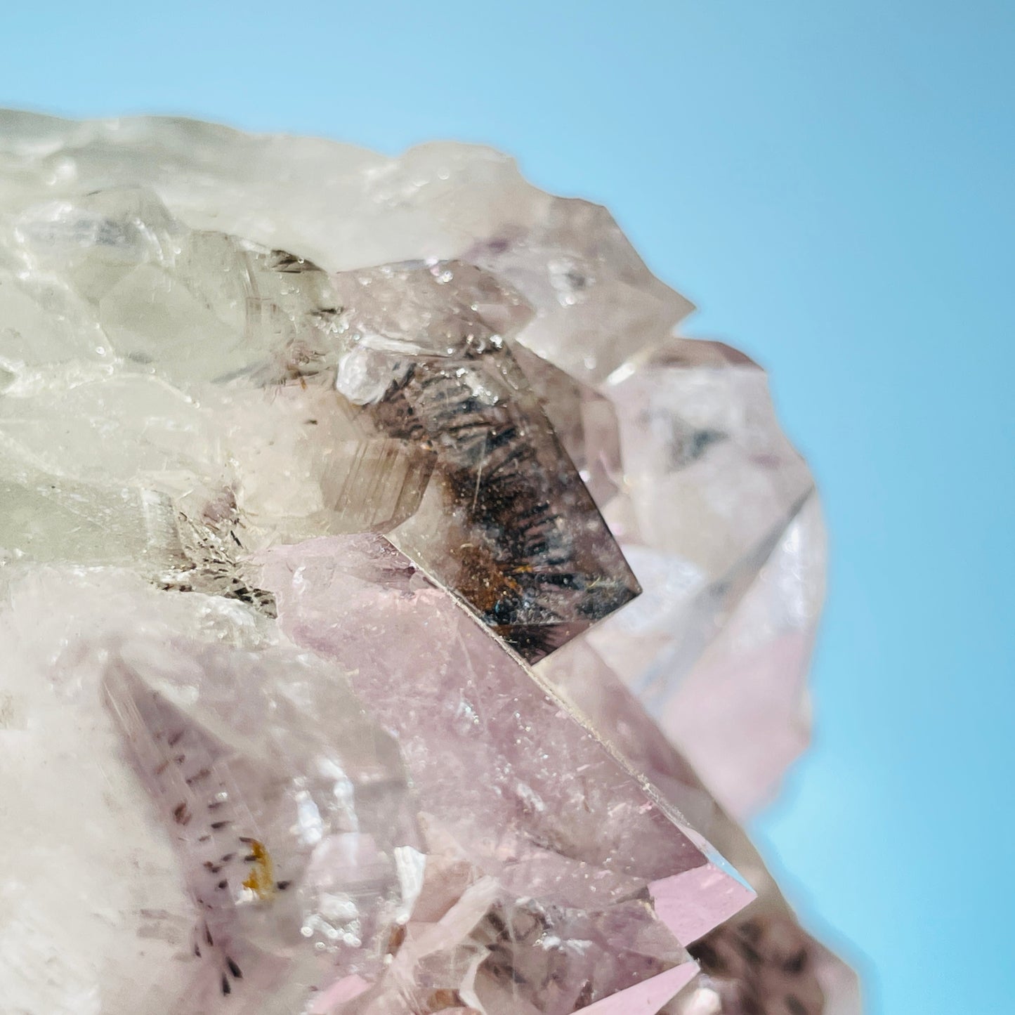 Amethyst + Cacoxenite Large Standing Cluster (Video)