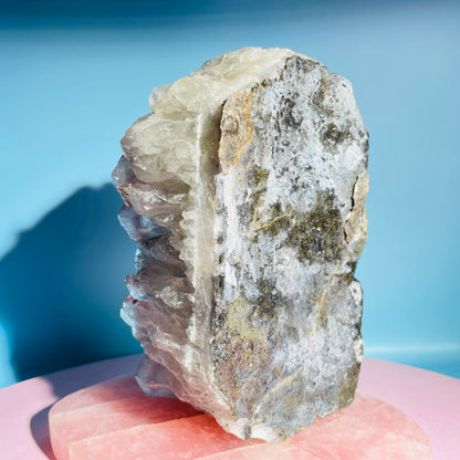 Amethyst + Cacoxenite Large Standing Cluster (Video)