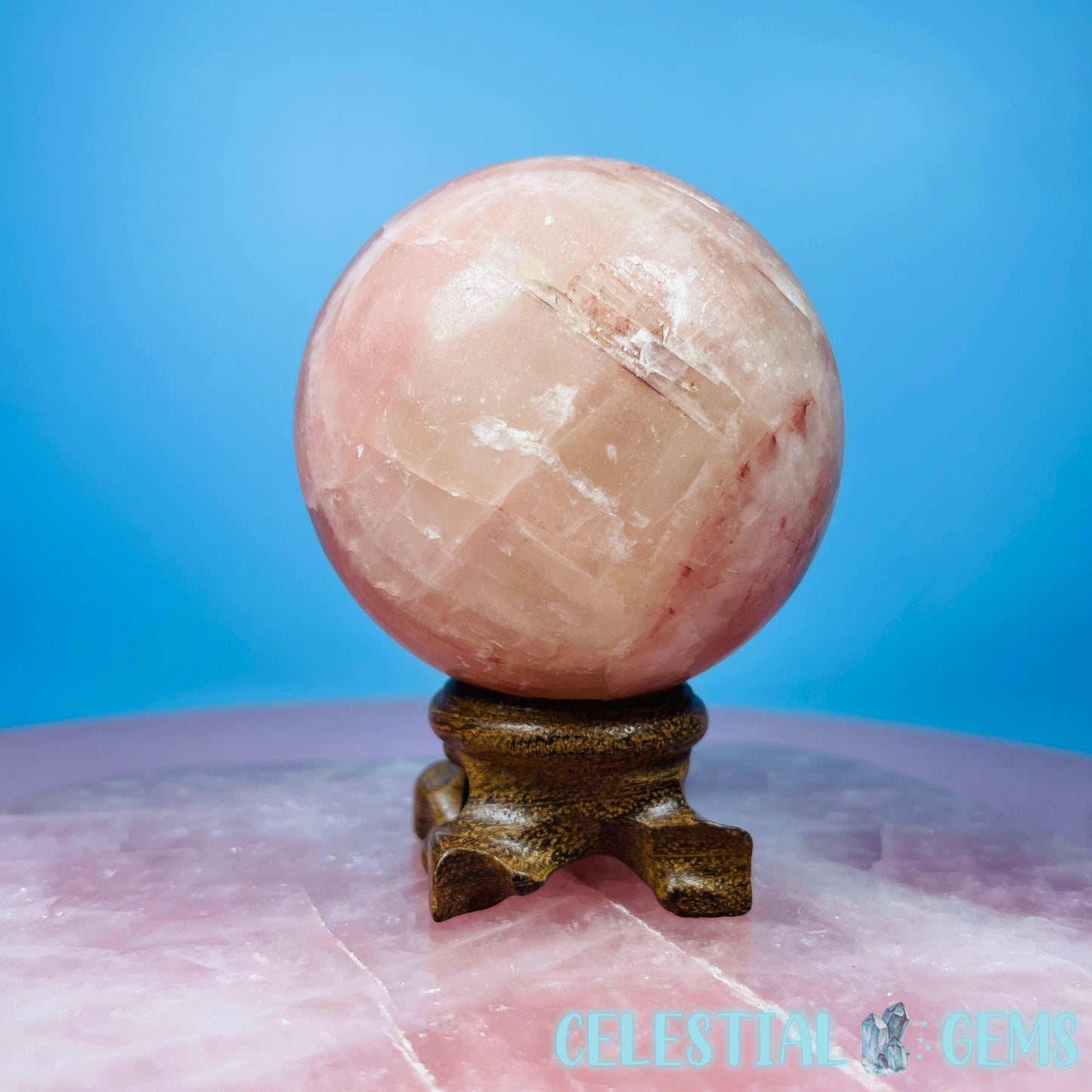 Rose Calcite Medium Sphere - CHIPPED