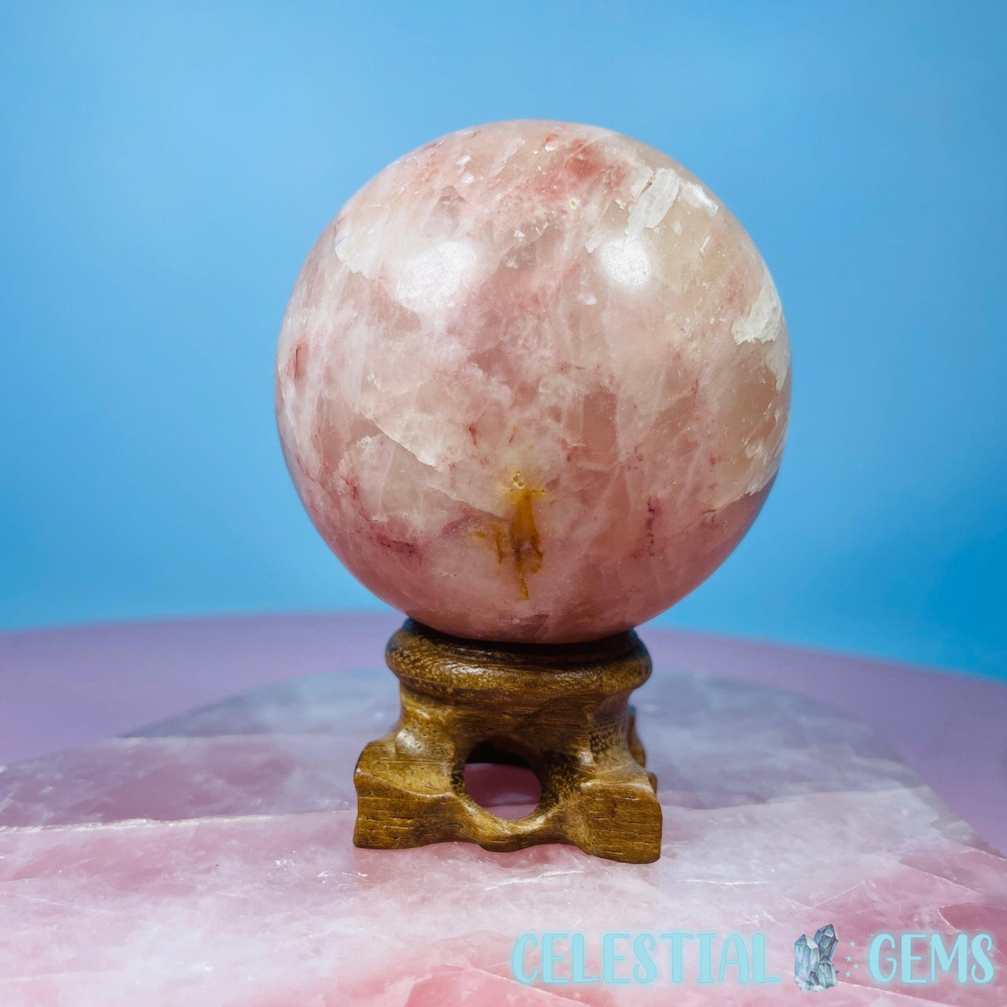 Rose Calcite Medium Sphere - CHIPPED