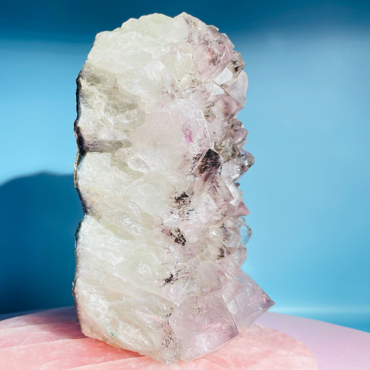 Amethyst + Cacoxenite Large Standing Cluster (Video)