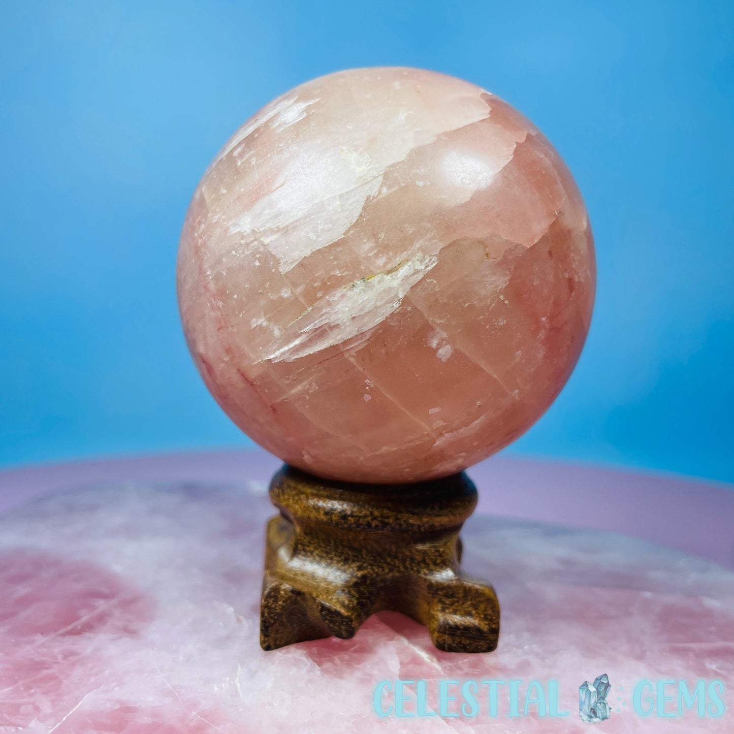 Rose Calcite Medium Sphere - CHIPPED