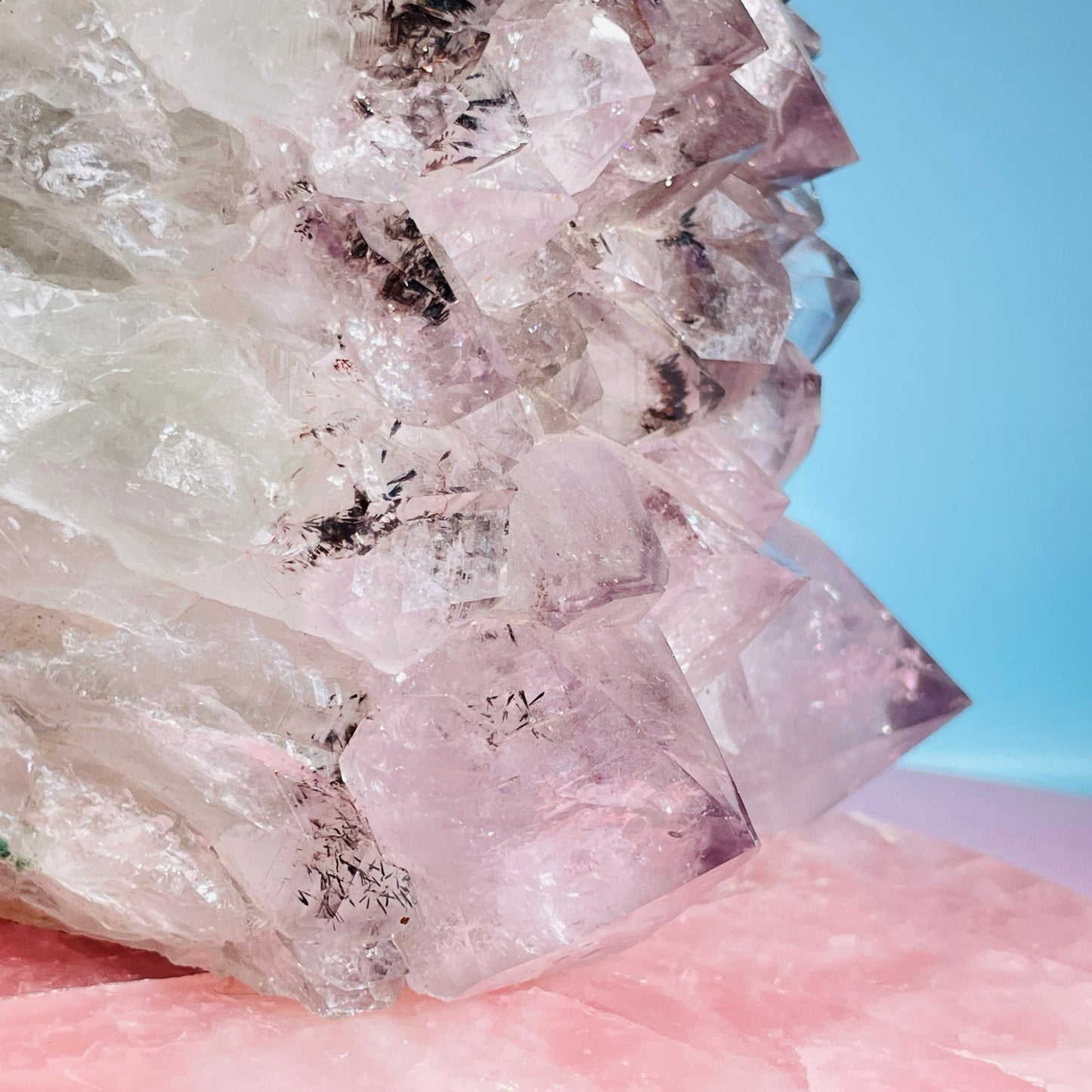 Amethyst + Cacoxenite Large Standing Cluster (Video)