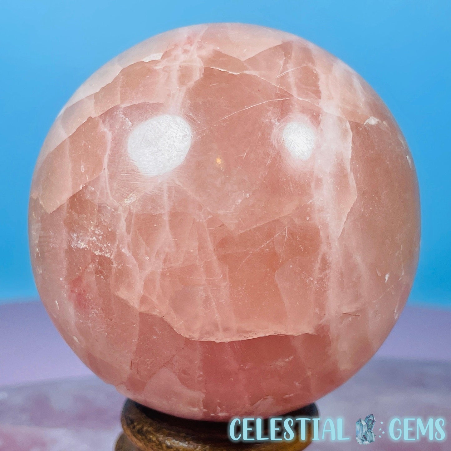 Rose Calcite Medium Sphere - CHIPPED