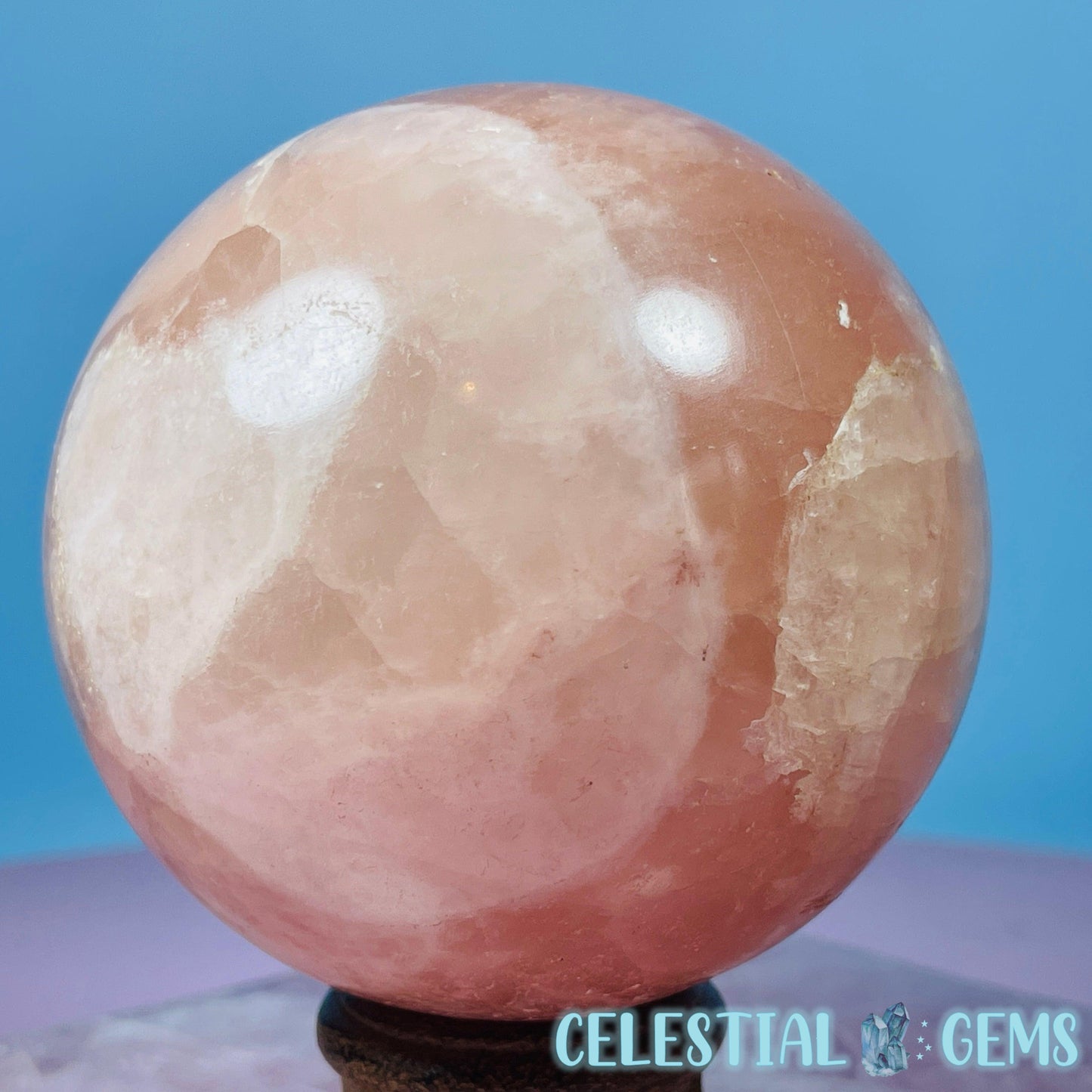 Rose Calcite Large Sphere - CHIPPED