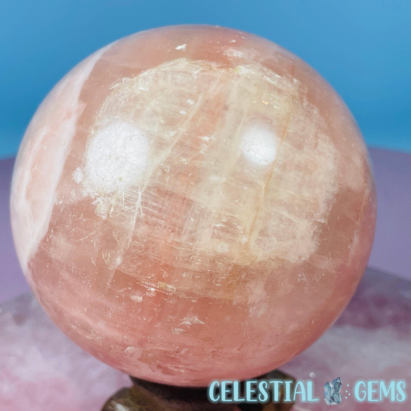 Rose Calcite Large Sphere - CHIPPED