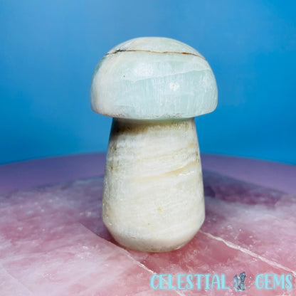 Pistachio Calcite Mushroom Medium Carving