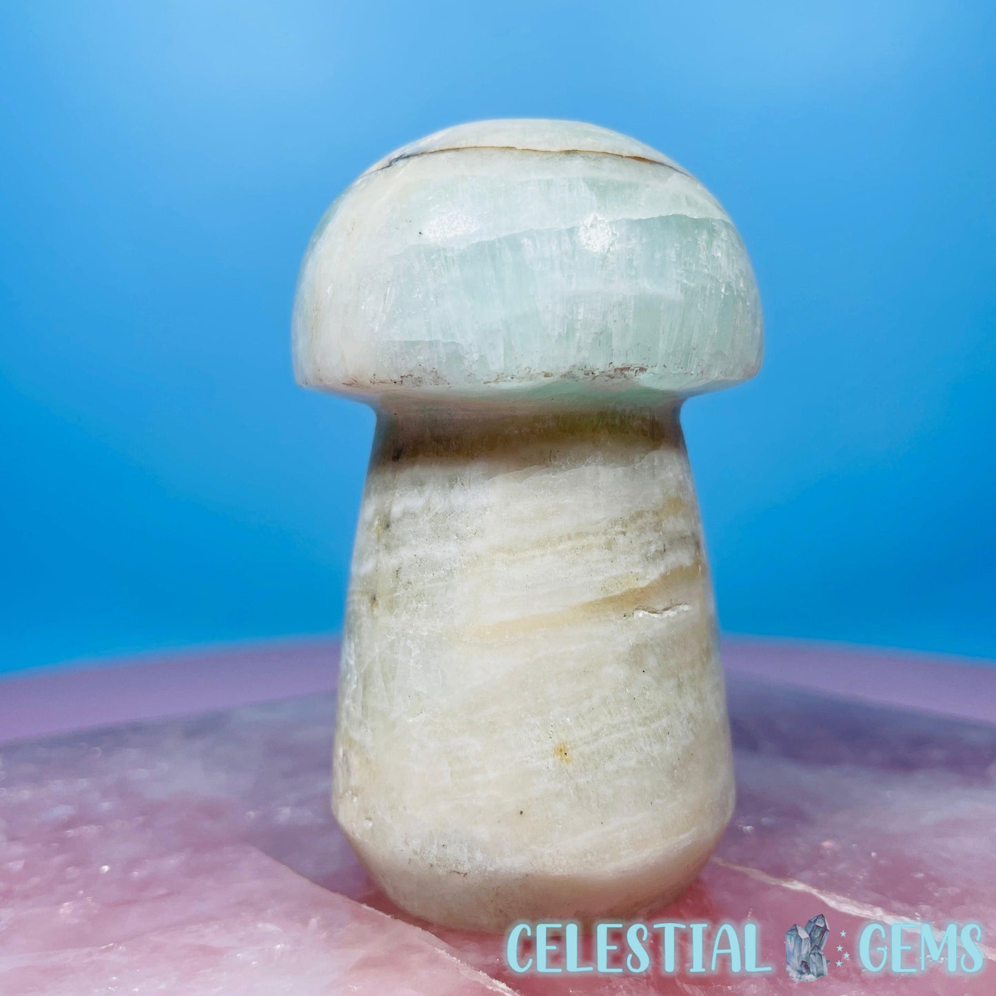 Pistachio Calcite Mushroom Medium Carving