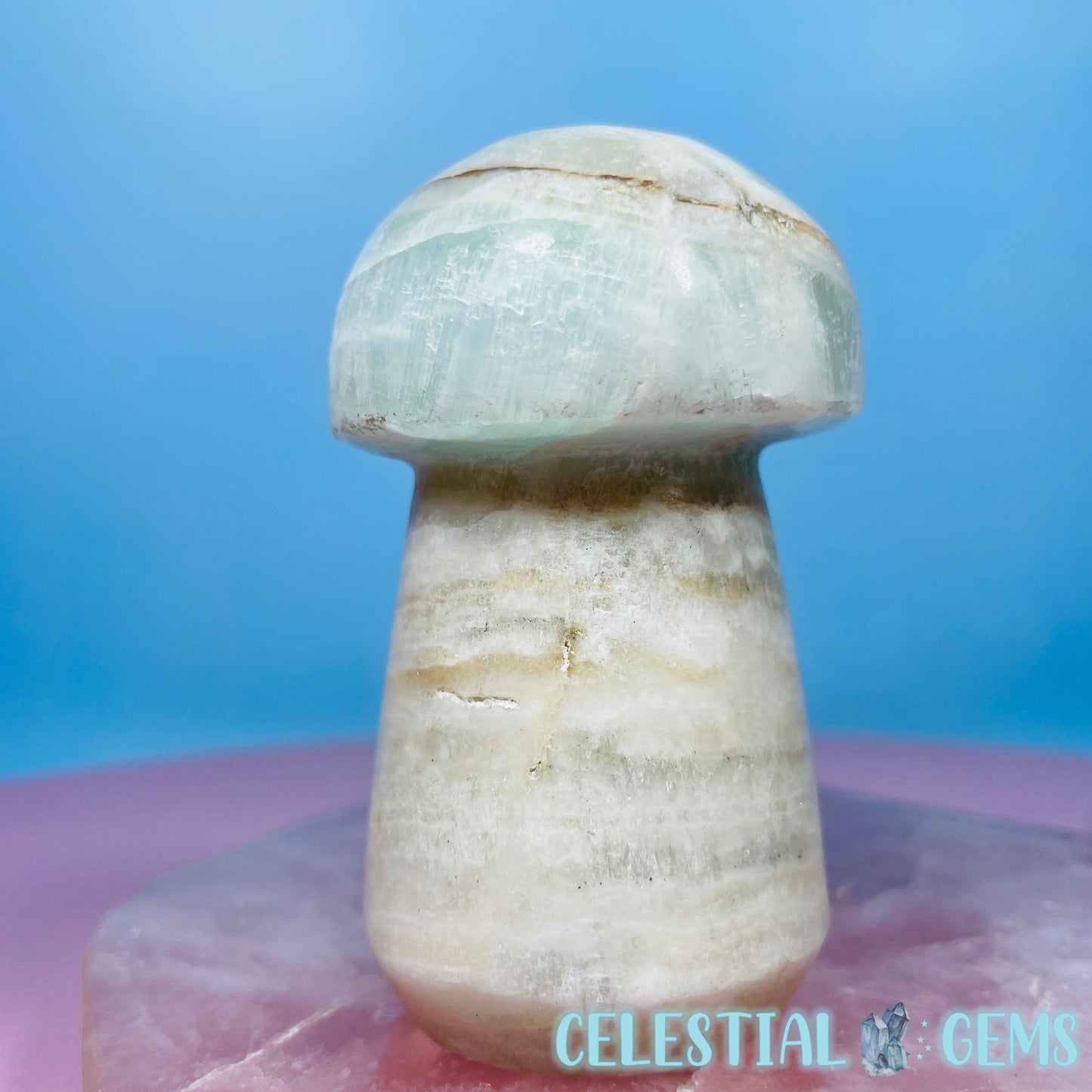 Pistachio Calcite Mushroom Medium Carving