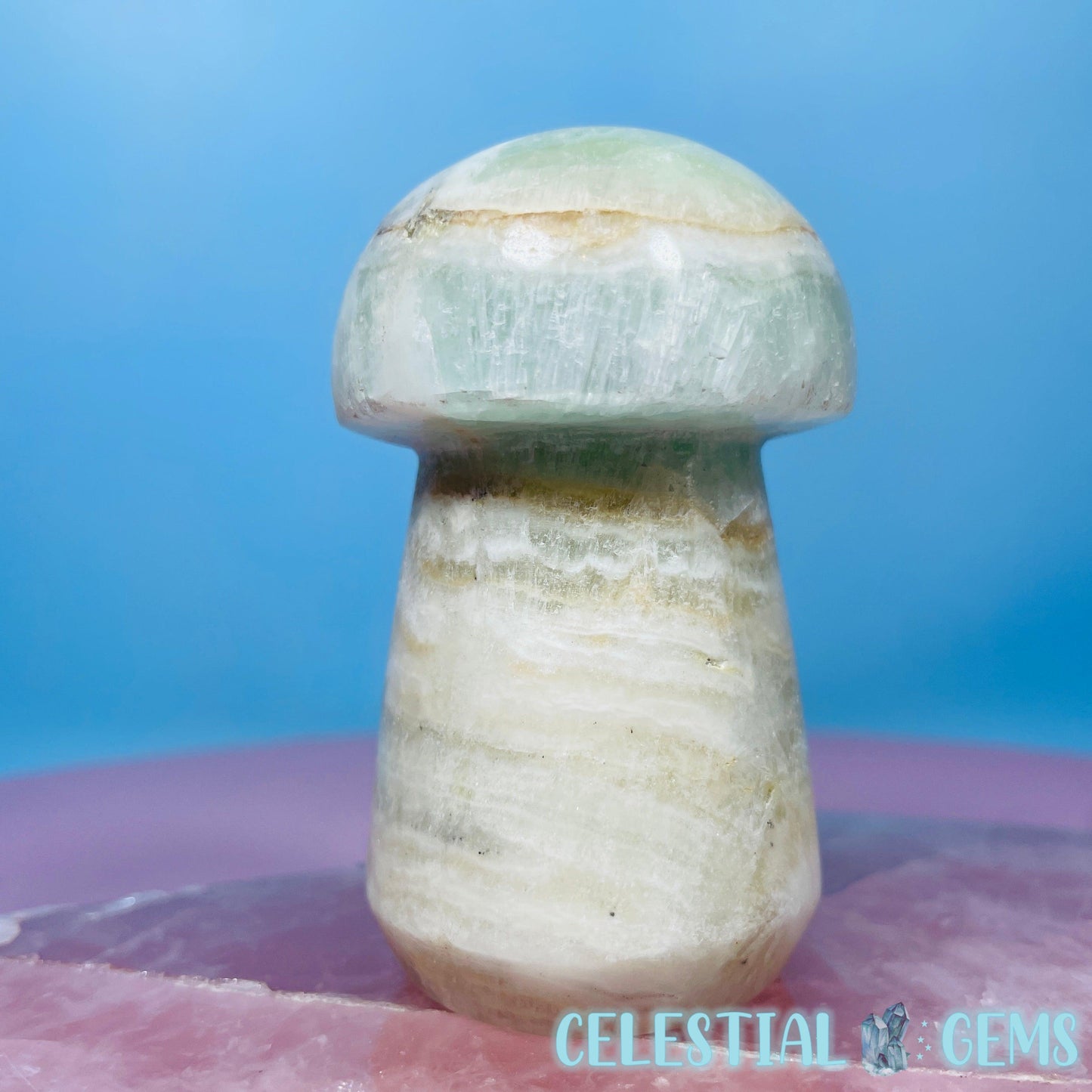 Pistachio Calcite Mushroom Medium Carving