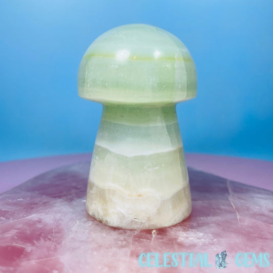 Pistachio Calcite Mushroom Medium Carving