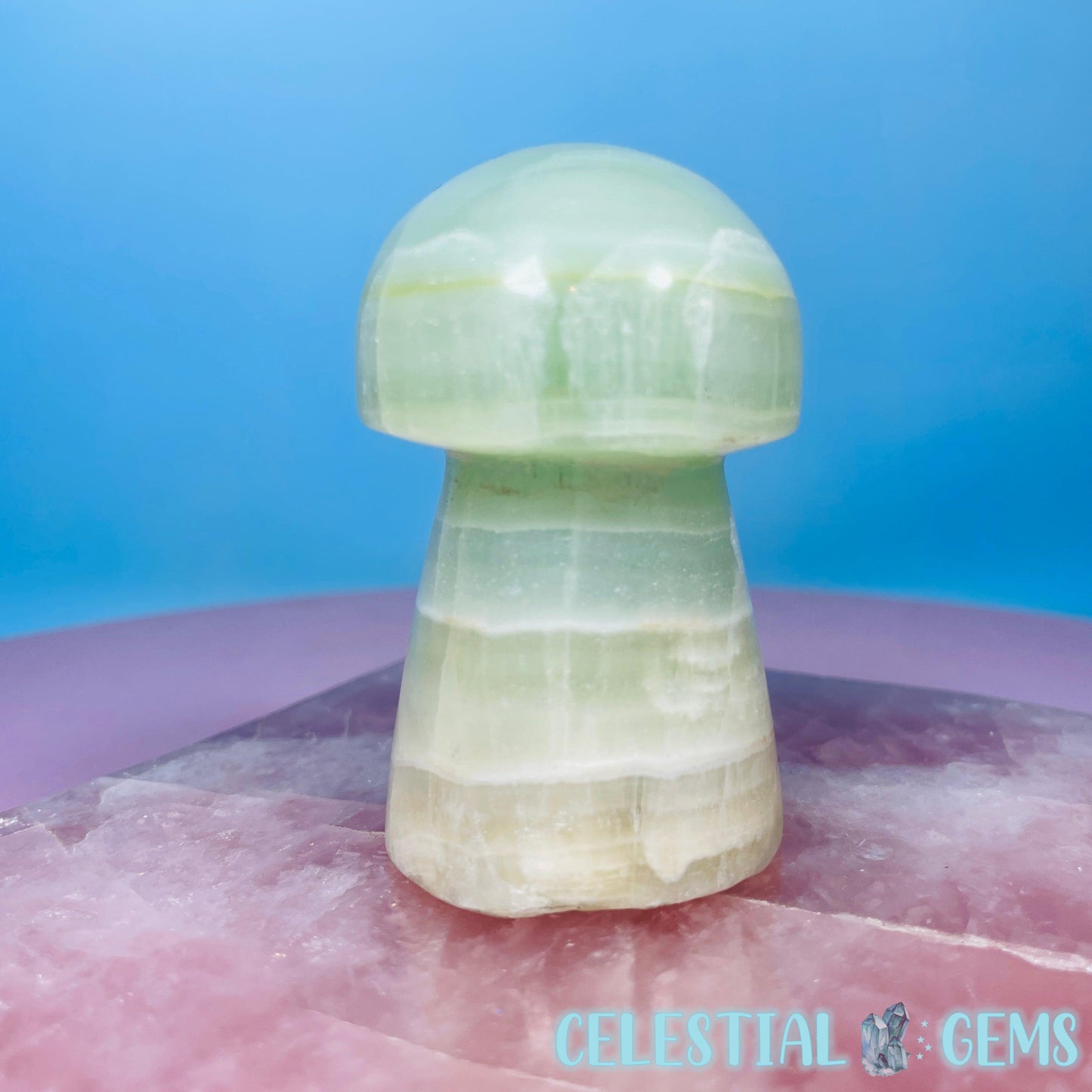 Pistachio Calcite Mushroom Medium Carving